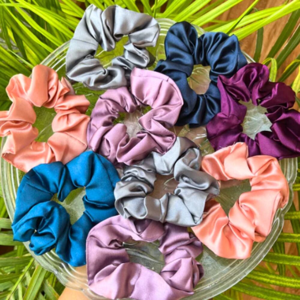 12 Handmade Scrunchies Bundle Mixed Lot‎ Satin Silk Hair Ties Accessories Gift